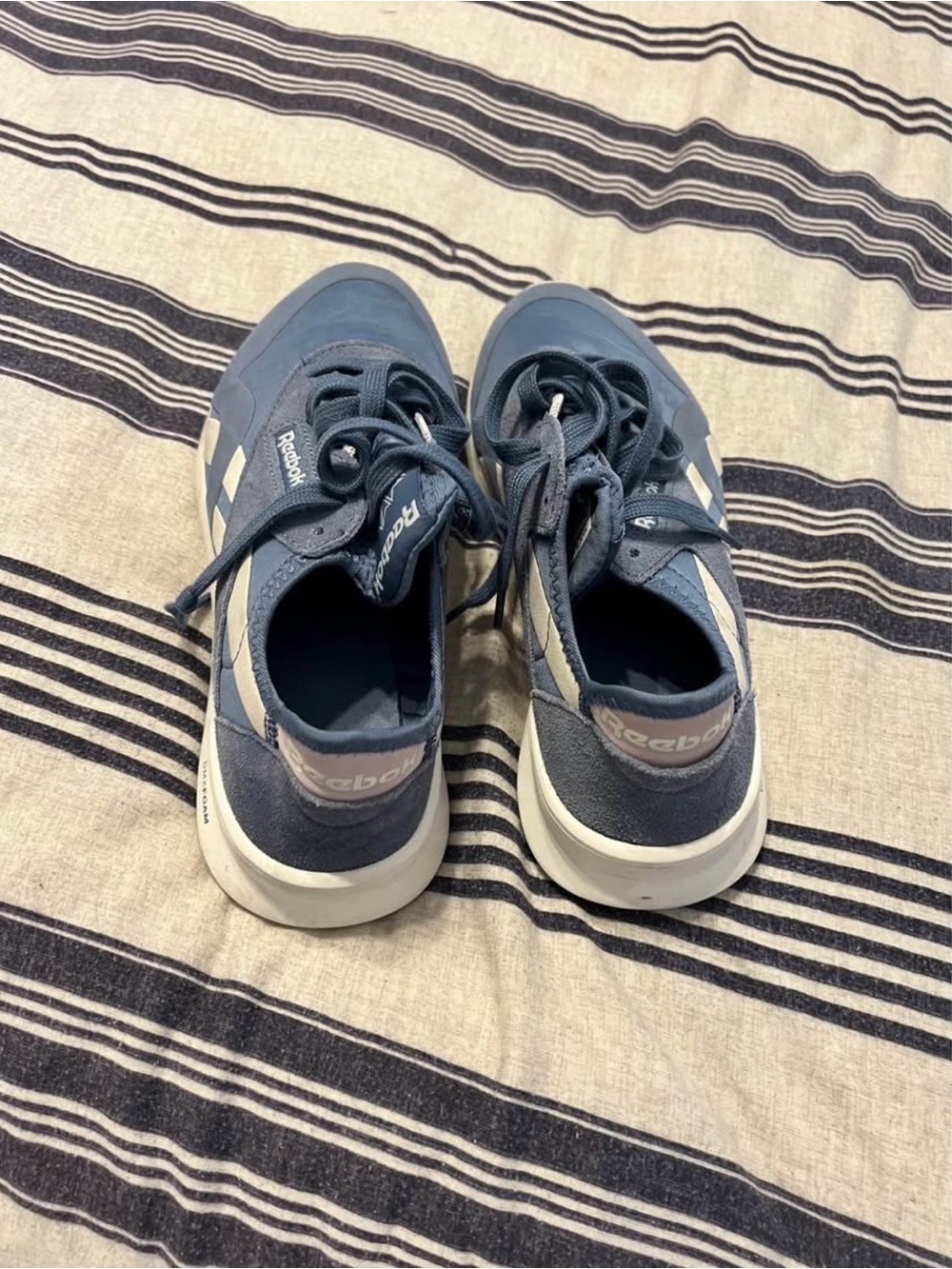 Reebok Women's Navy and White Athletic Sneakers